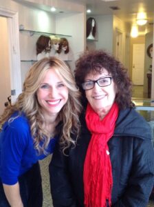Paula and a wig client