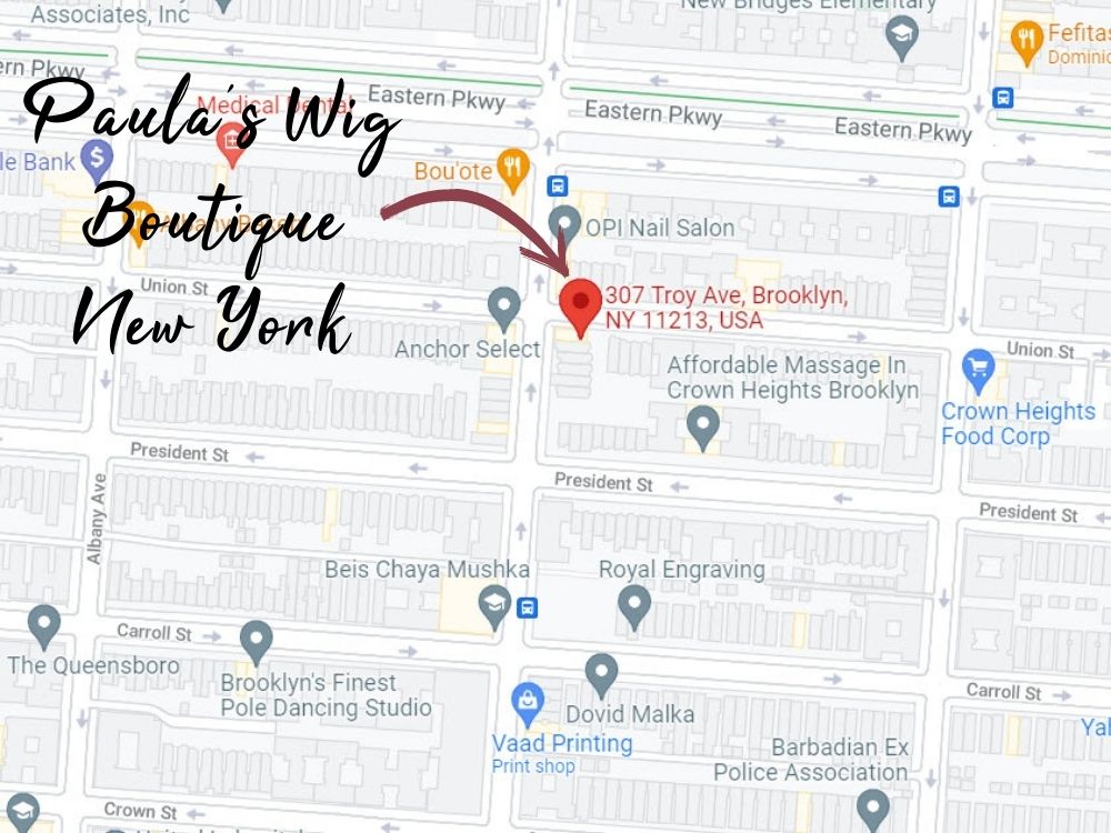 Paula's Wig Boutique - New York Location Map