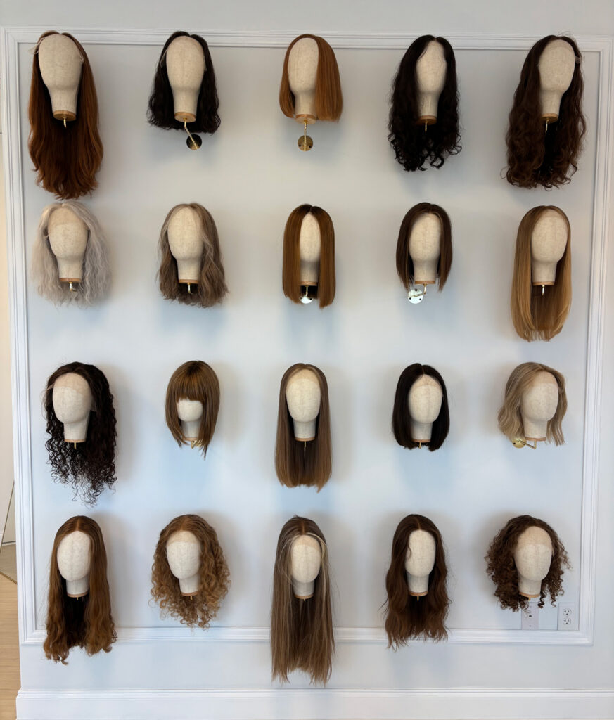 Wall of European Hair Wigs